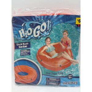 H2O GO! Color Blast Swim Ring By Bestway For Ages 12+ With Inflated Size 41.7"x4